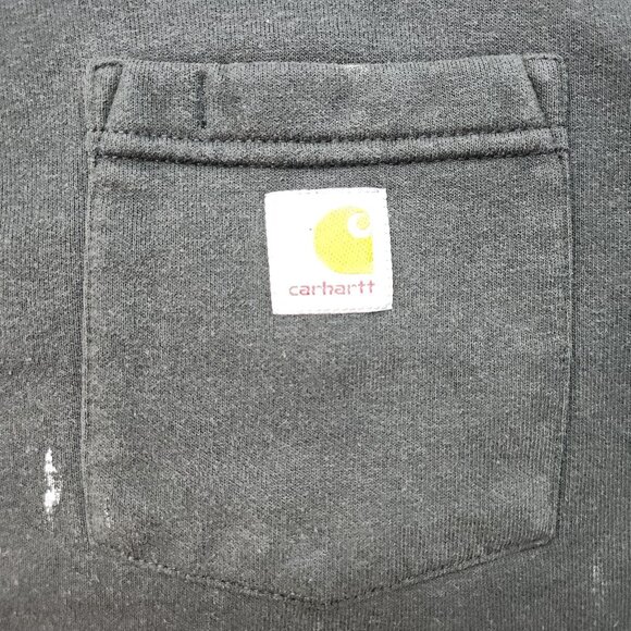 Carhartt Sweatshirt Mens Large Original 001 Black Paint Splatter Thrashed Grunge - Picture 3 of 11